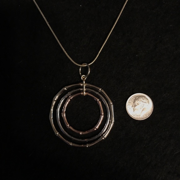 Bamboo Rings Tri-Tone Necklace - Picture 3 of 5